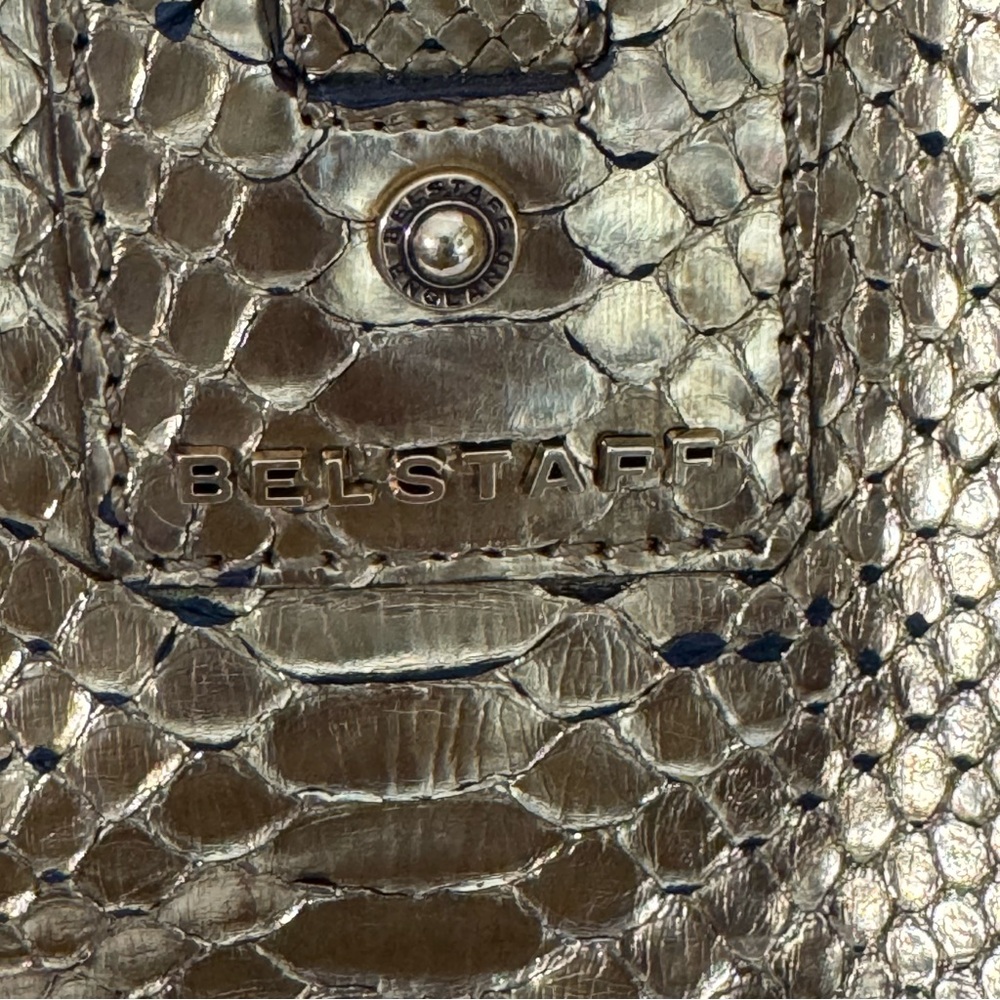 Belstaff Nottingham 41 Gold Snake Skin Bag - Picture 10 of 10